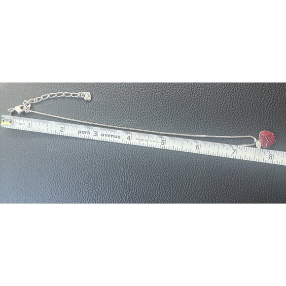 Swarovski new york apple Silver Tone necklace  15” necklace +3” More - Picture 5 of 9